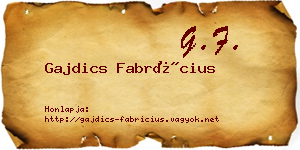 Gajdics Fabrícius névjegykártya